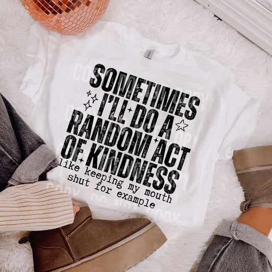 SOMETIMES I'LL DO A RANDOM ACT OF KINDNESS (SBB 2026): *DTF* Transfer