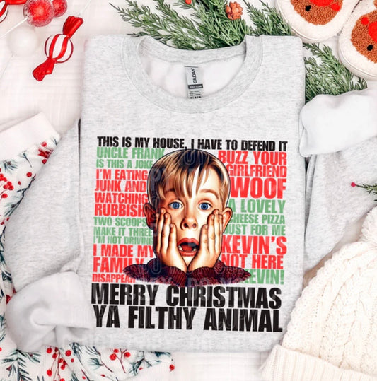 MERRY CHRISTMAS YA FILTHY ANIMAL (SBB): *COMPLETED SHIRT*