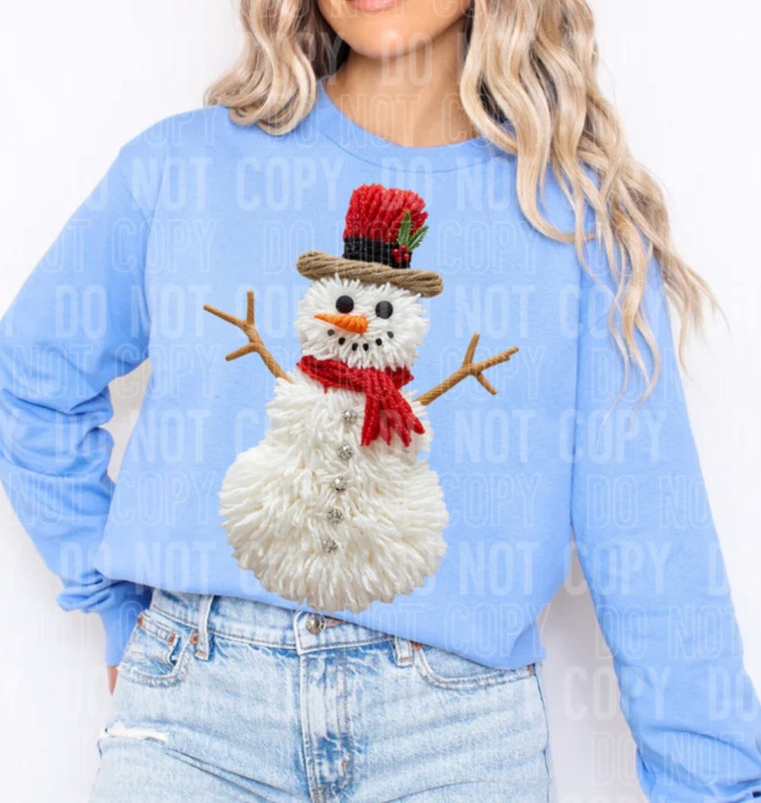 SNOWMAN FAUX YARN (SBB): *COMPLETED SHIRT*