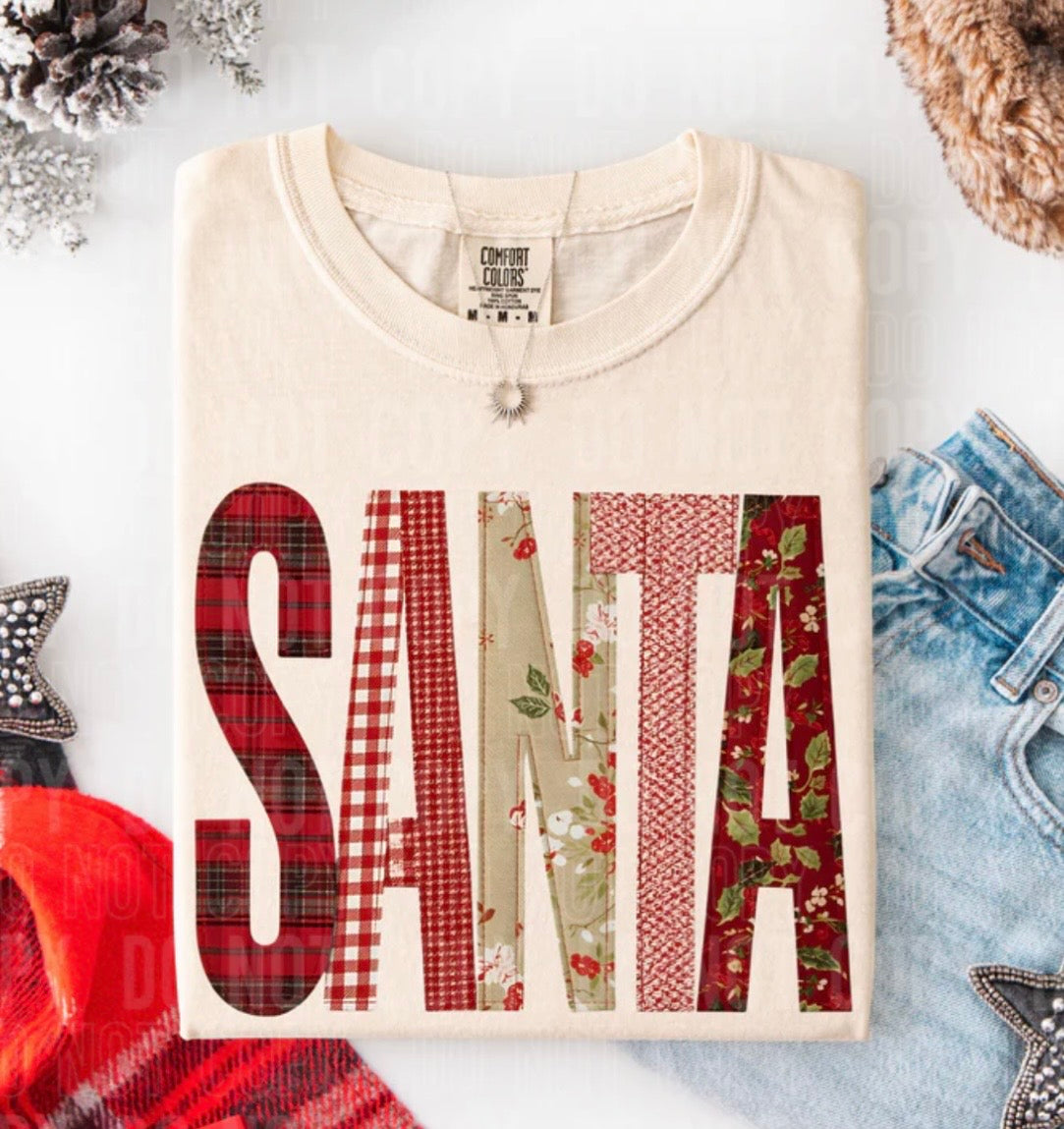 SANTA CHRISTMAS PATCH (SBB): *COMPLETED SHIRT*