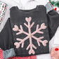 PINK FAUX YARN SNOWFLAKE (SBB): *COMPLETED SHIRT*