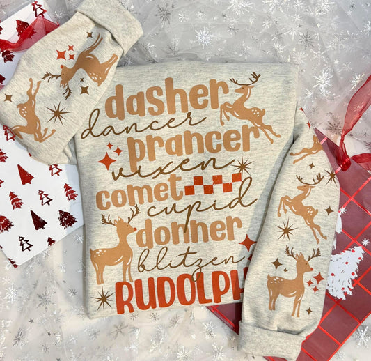 REINDEER LIST W/SLEEVES (Cerra-2025): *DTF Transfer*