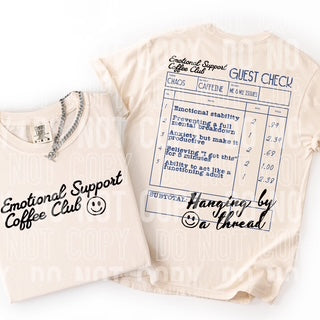 EMOTIONAL SUPPORT COFFEE CLUB (SBB 2026): *COMPLETED SHIRT*