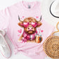 VALENTINE HIGHLAND COW W/ICED COFFEE (SBB 2026): *COMPLETED SHIRT*