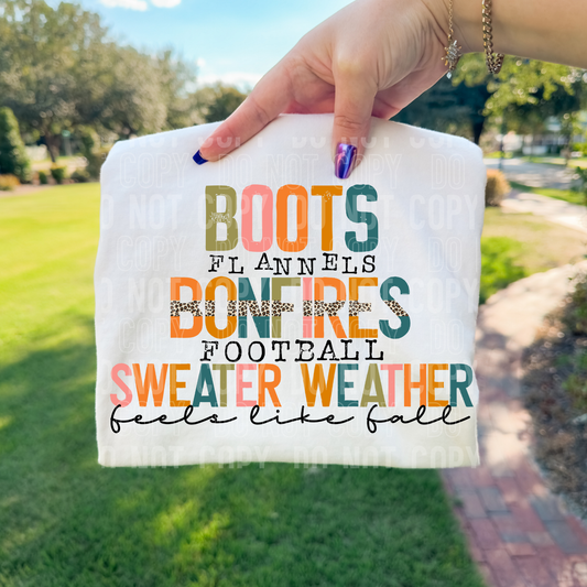 BOOTS FLANNELS BONFIRES - (SBB): *DTF* Transfer