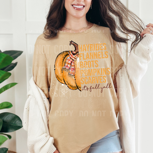 IT'S FALL Y'ALL PUMPKIN - (SBB): *DTF* Transfer